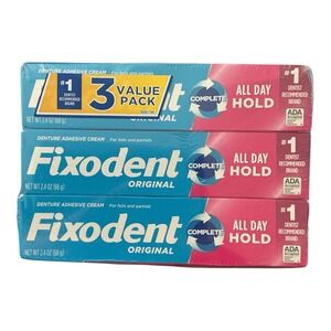 Fixodent - Original Denture Adhesive (2.4 oz 3 Pack) All Day Hold